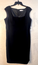 NEW WITH TAGS CALVIN KLEIN BLACK SHEATH DRESS SIZE 14