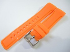 NEW 22MM ORANGE CURVED RUBBER STRAP LARGE DIVERS SKX007, SKX011J, 7002-7001