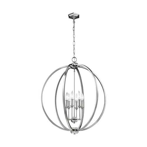 Feiss F3061/6PN Corinne 6-Light Pendant in Polished Nickel