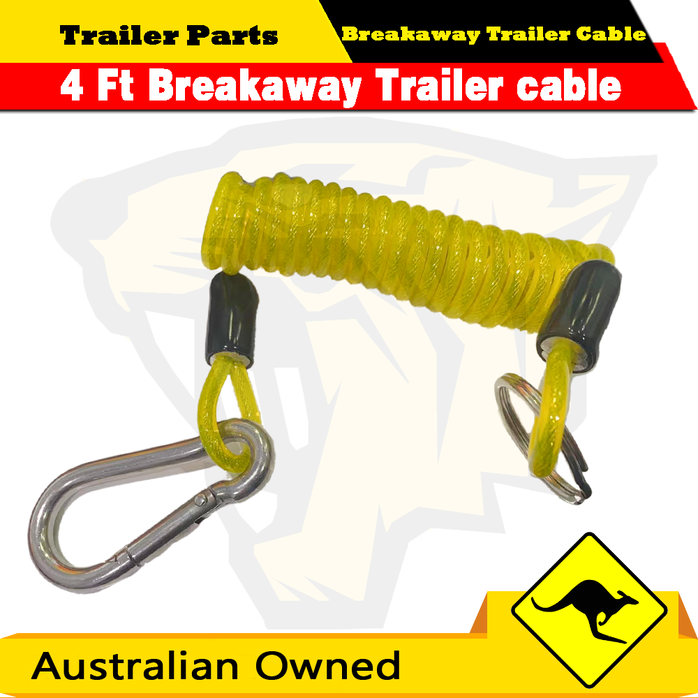 New 4ft Breakaway Trailer Cable, Trailer Brake Safety Cable Spring