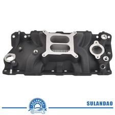 Fit 1955-1986 Small Block Chevy 305 350 383 Intake Manifold Dual Plane Black