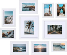 10 Pack Collage Wall Gallery Picture Frames - Multi Sizes WHITE 