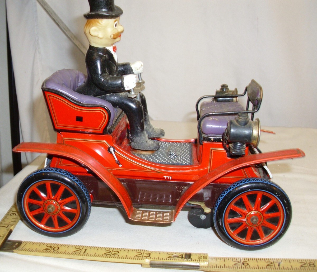1901 OLD FASHION CAR TIN BATTERY TOY JAPAN 1960s WORKS | eBay