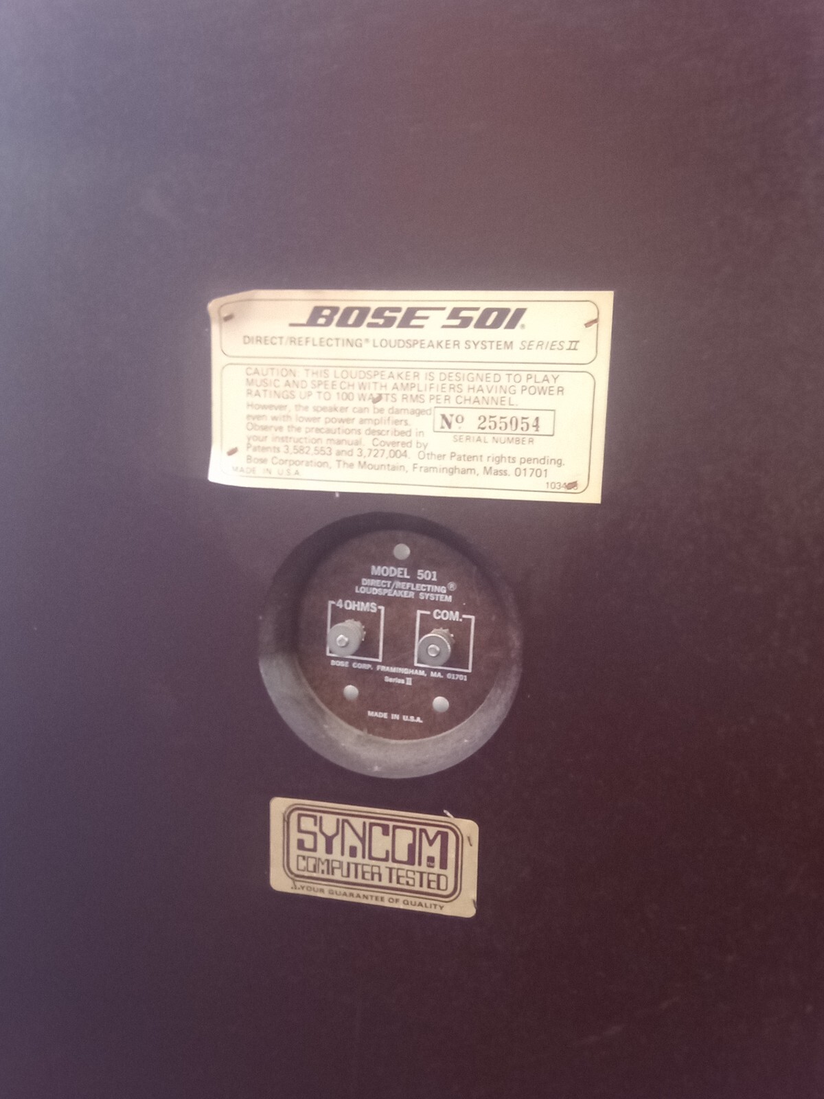 Super Clean Bose 501 Series II Direct/Reflecting Speaker System Towers