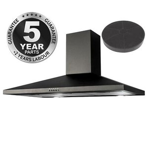 Sia Chl90bl 90cm Black Chimney Cooker Hood Kitchen Extractor And