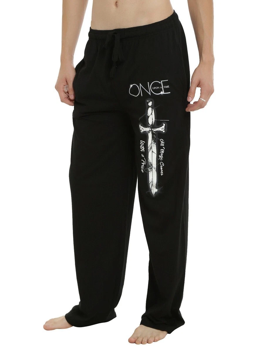 Mens Womens NEW Once Upon A Time Black Pajama Lounge Pants Size XS