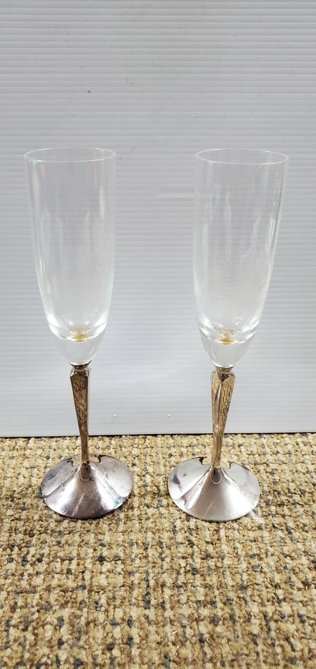 MACY'S Charter Club Toasting Flutes - Silverplate S#00A98BR623 (FC43-T-G951) - Изображение 2 из 4