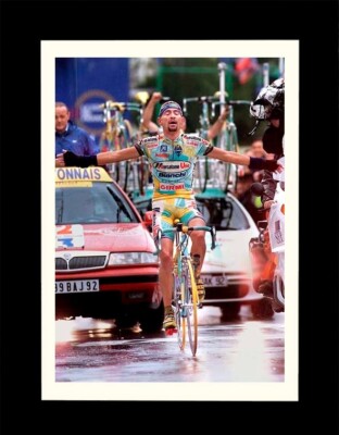 Poster Publicitaire Vintage Cyclisme – Marco Pantani – Tour De France – Made In Italy – 32x47 Cm