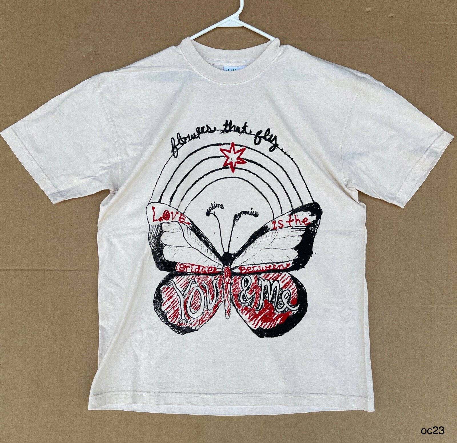 Online Ceramics Love is the Bridge Tan T-Shirt Size L Large New Rare-image