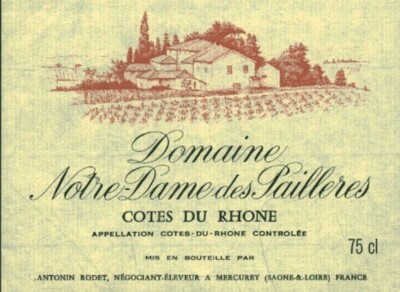 Domaine Notre-Dame des Pailleres Côtes du Rhône Wine Label