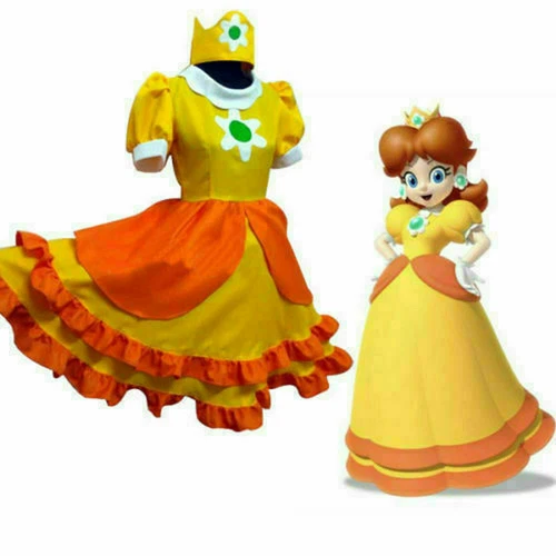 Super Mario Princesa Margarita Disfraz Cosplay Vestido Sombrero@ - Imagen 4 de 5