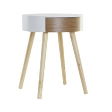 COMODINO LIVING ART DECO' LEGNO ROTONDO VINTAGE DESIGN cm 40 x 40 H52 Mobili 