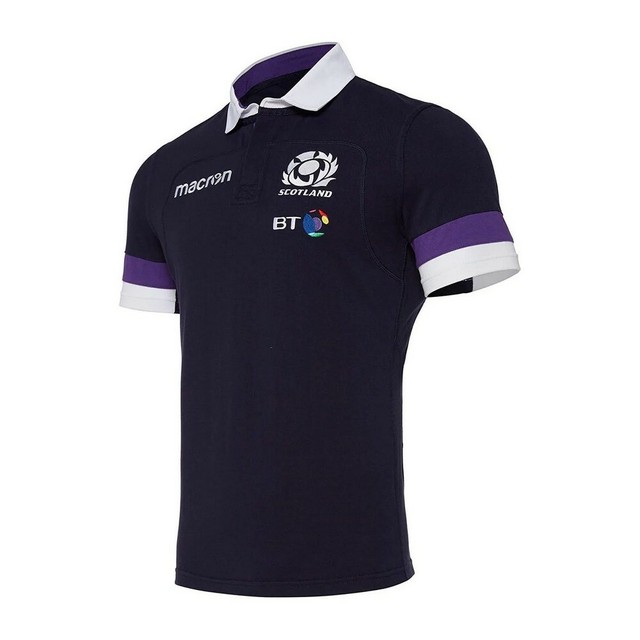 SCOTLAND RUGBY MACRON OFFICIAL POLO SHIRT REPLICA COTTON MM SEASON