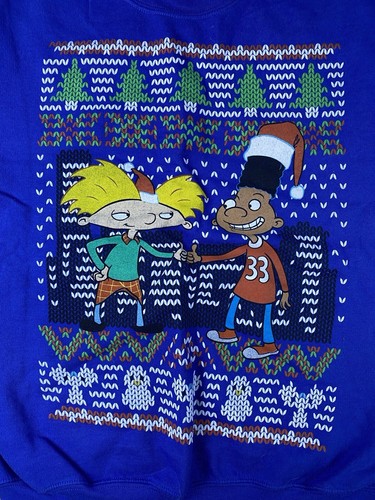Nickelodeon Hey Arnold Christmas Sweatshirt Unisex Size Small Pullover 2016 - Picture 6 of 9