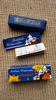 HOHNER Blues Harp Mundharmonika C 10 Löcher  80er Jahre Weihnachtsverpackung Neu