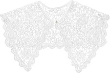 Elegant White Lace Faux Collar Detachable Floral Design for Women Casual/Formal