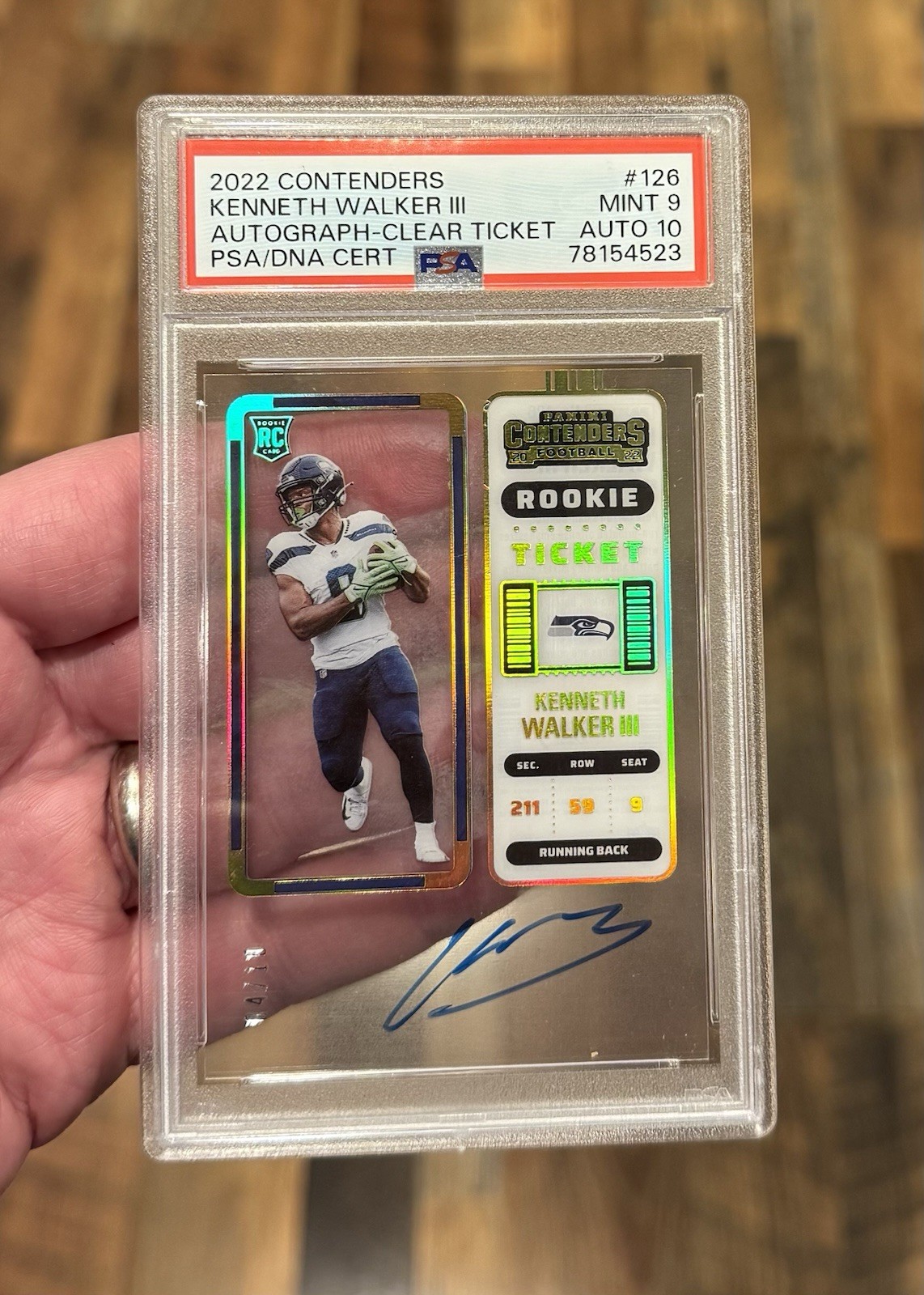 Kenneth Walker III Panini Contenders #126 Autograph-Clear Ticket