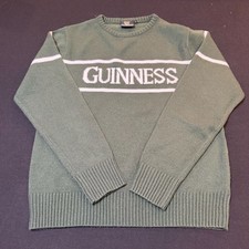 Guinness Vintage Style Green Knit Sweater Size Large