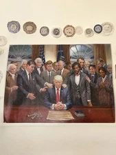 HOPE Historical Figures Praying for Trump Canvas Art Wall Painting Poster Print
