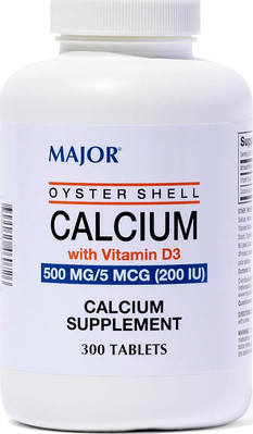 Major Oyster Shell Calcium With Vitamin D3 500 Mg / 5 Mcg (200 IU) - Daily - 300