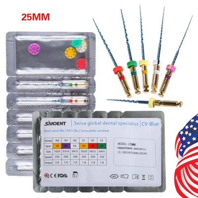6X Endo Rotary files X-Pro Gold Taper Root Canal endodontic files 25MM