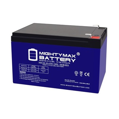 Mighty Max Battery ML12-12 GEL - 12 Volt 12 AH, GEL Type, F2 Terminal, Rechar...