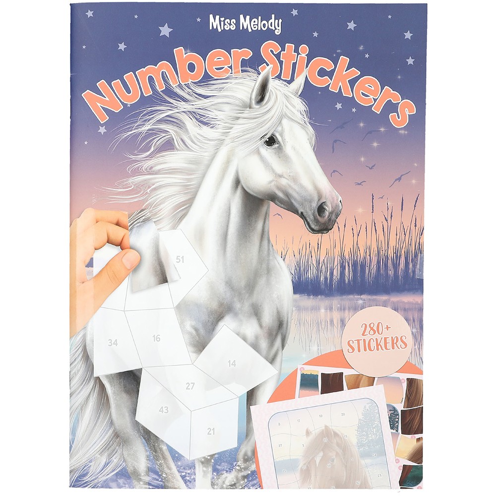 Miss Melody Sticker by Numbers Book Depesche Horse Themed Children Gift