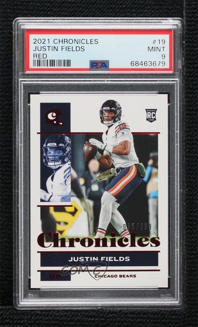 2021 Panini Chronicles Red 85/399 Justin Fields #19 Rookie RC e0v