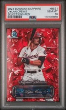 2024 Bowman Chrome Sapphire Dylan Crews SAPPHIRE SELECTION Red   /5 PSA 10