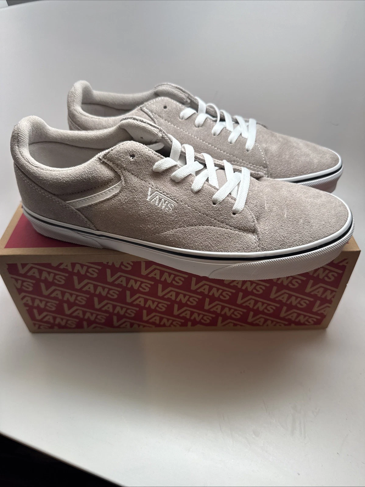 Vans Seldan Sneaker Grigio Bianco Scamosciato Stringate Suola Bassa Gomma Uomo Taglia 13