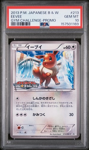 2013 POKEMON JAPANESE BLACK & WHITE PROMO GYM CHALLENGE #213 EEVEE PSA 10