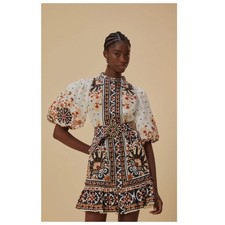 FARM Rio Flower Fan Tapestry Mini Dress size Medium NO BELT