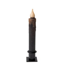 Black Flameless Battery Operated Led Timer Taper Candle