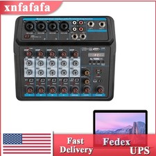6 Channel Live Studio Audio Mixer USB Bluetooth DJ Sound Mixing Console Amplifie