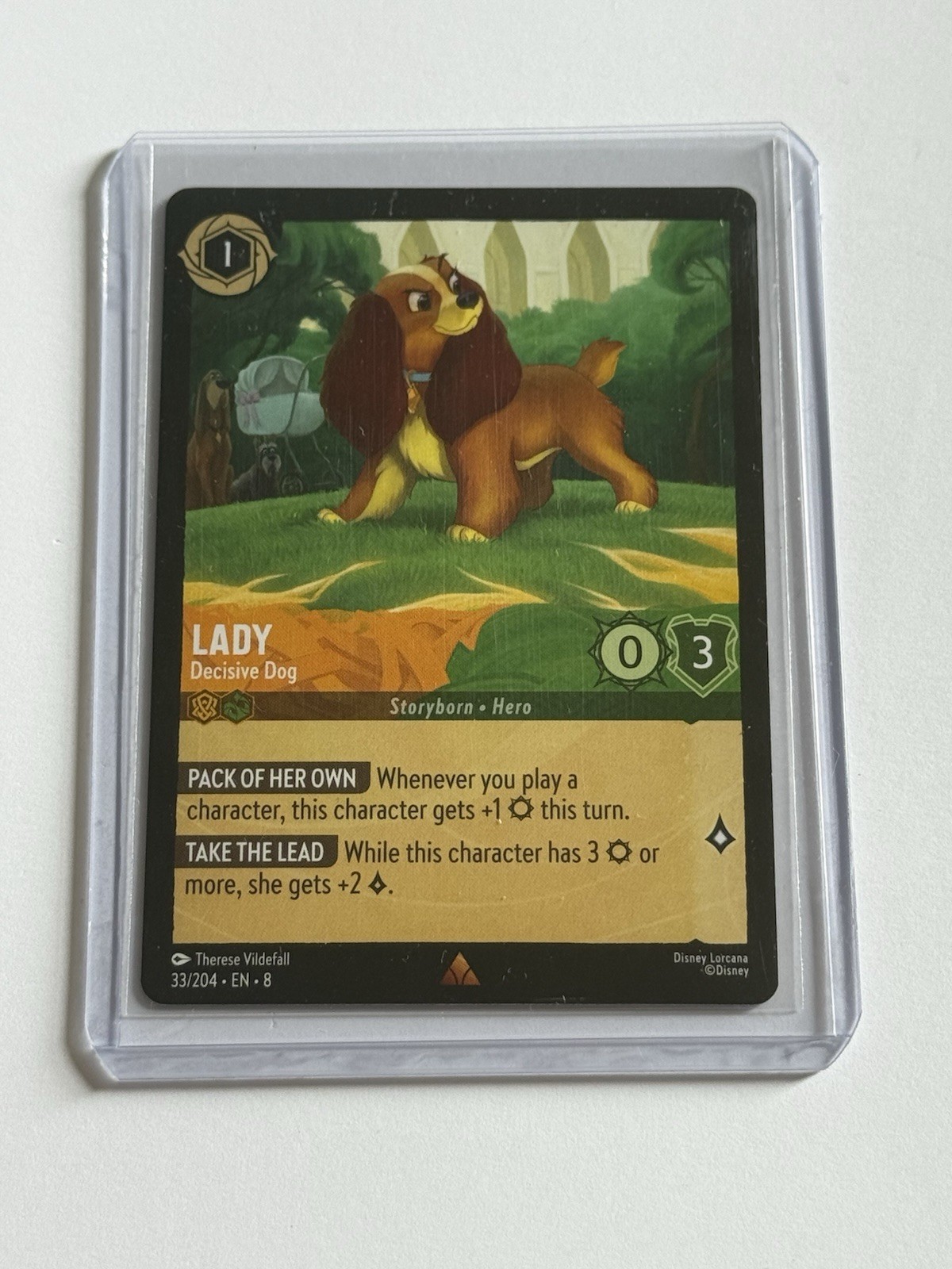 Lady Decisive Dog 33 Disney Lorcana Reign of Jafar 2025 Mint 9.0 + Rare