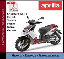 Aprilia Sr Motard 125 4T Workshop Service Repair Manual 2002 - 2014 on CD