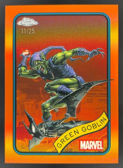 2025 Topps Chrome Marvel Orange Refractor #161 Green Goblin /25