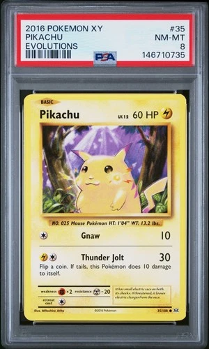 2016 POKEMON XY EVOLUTIONS #35 PIKACHU PSA 8