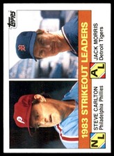 1983 Strikeout Leaders (Steve Carlton / Jack Morris) LL 1984 Topps #136 MLB READ
