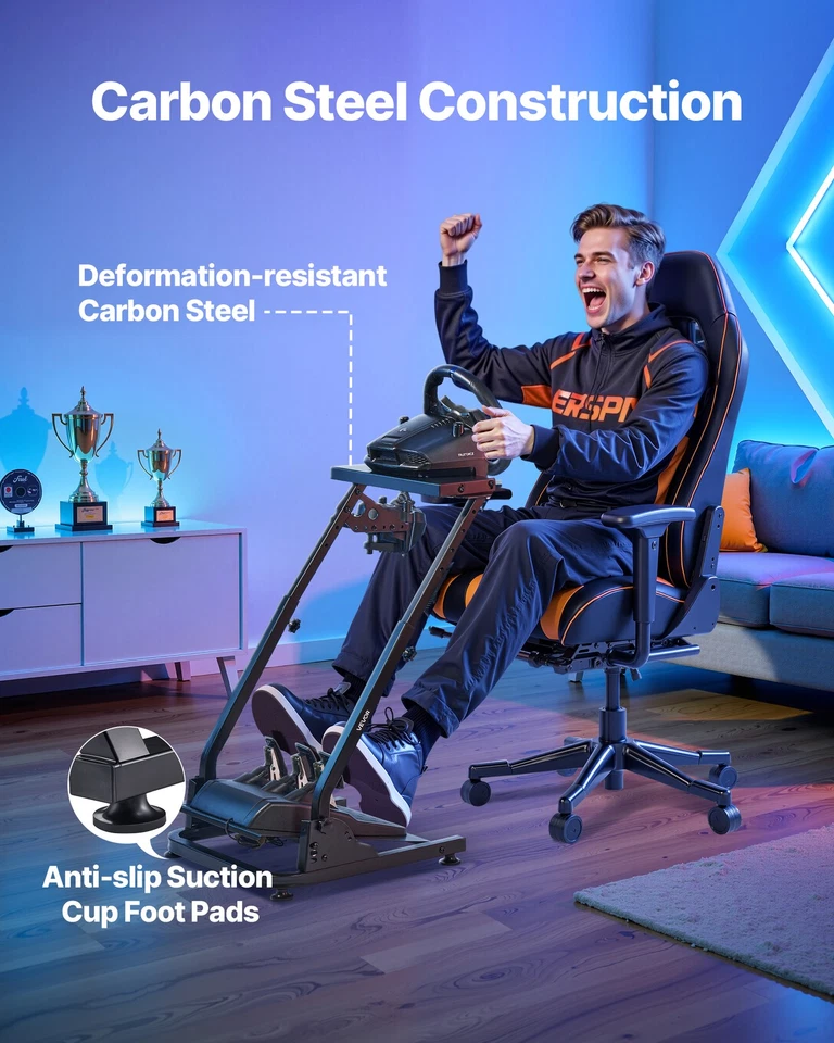 VEVOR Support Volant Course Cockpit Simulateur pour Logitech G29 G27 G920 G923 - Immagine 3 di 4