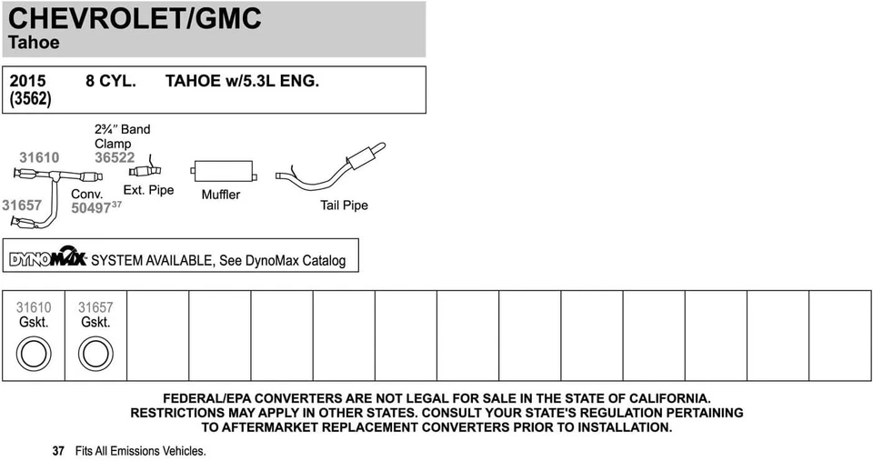 Abrazadera de escape Walker 36522 para Chevrolet Silverado 1500 metálica  Foto 3 de 4