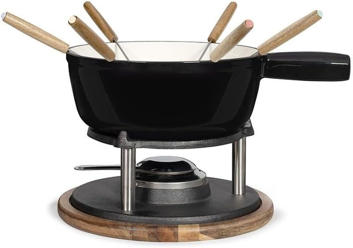 Set Fonduta MEN426N per Famiglia | Ghisa Smaltata + 6 Forchette