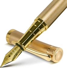 Fountain Pen with Fine Nib | Luxury Gold Finish, 1 Count (Pack of 1),