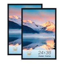 24 36" Black Poster Frame 2 Pack, Engineered Wood Movie Poster Picture Frames...