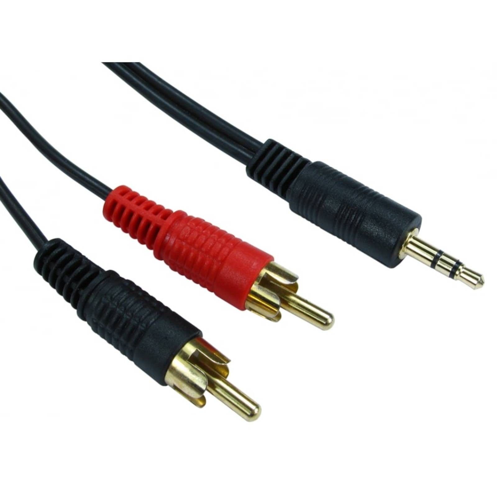 3.5mm Male Jack to 2x RCA Phono Plugs - 3 Metres