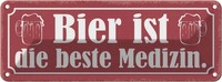 Blechschild 10X27 Cm Bier Ist Die Beste Medizin Spruch Zitat Deko Geschenk Metal