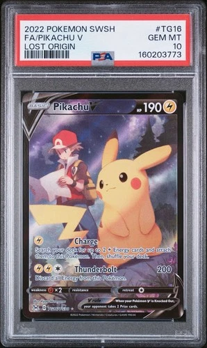 Pokemon SWSH Pikachu v FA 2022 Lost Origin Trainer Gallery #TG16 PSA 10 Gem Mint