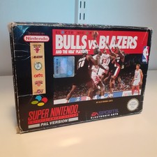 Thumbnail of ebay&reg; auction 168196856697 | Bulls vs Blazers And The NBA Playoffs SNES PAL Game + Box + Manual CIB