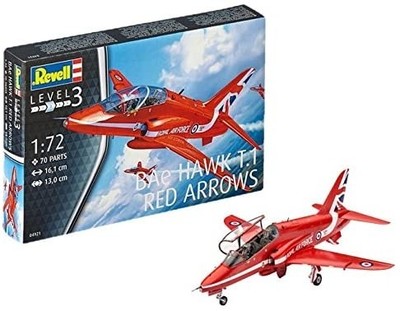 REVELL - Flugzeug BAe Hawk T.1 Red Arrows zum Zusammenbauen und Lackieren - 1...