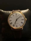 Vintage Men’s Timex Mechanical Wind Dress Watch Gold Roman Numeral Great Cond